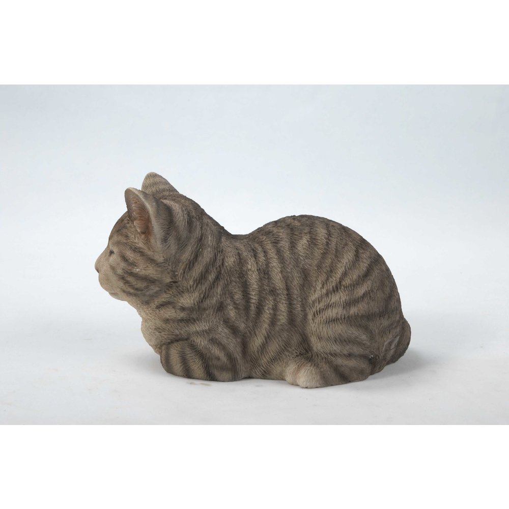 Sleeping Grey Tabby Cat Statue. Picture 6