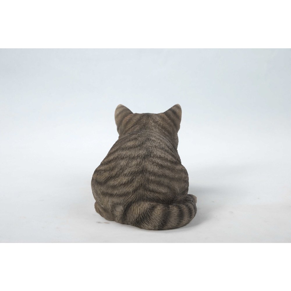 Sleeping Grey Tabby Cat Statue. Picture 1