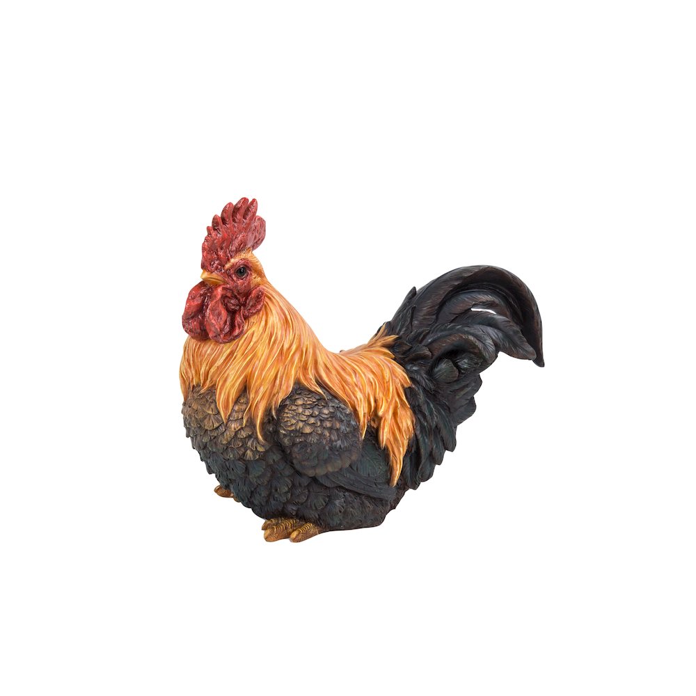 Squatting Rooster Statue. Picture 2