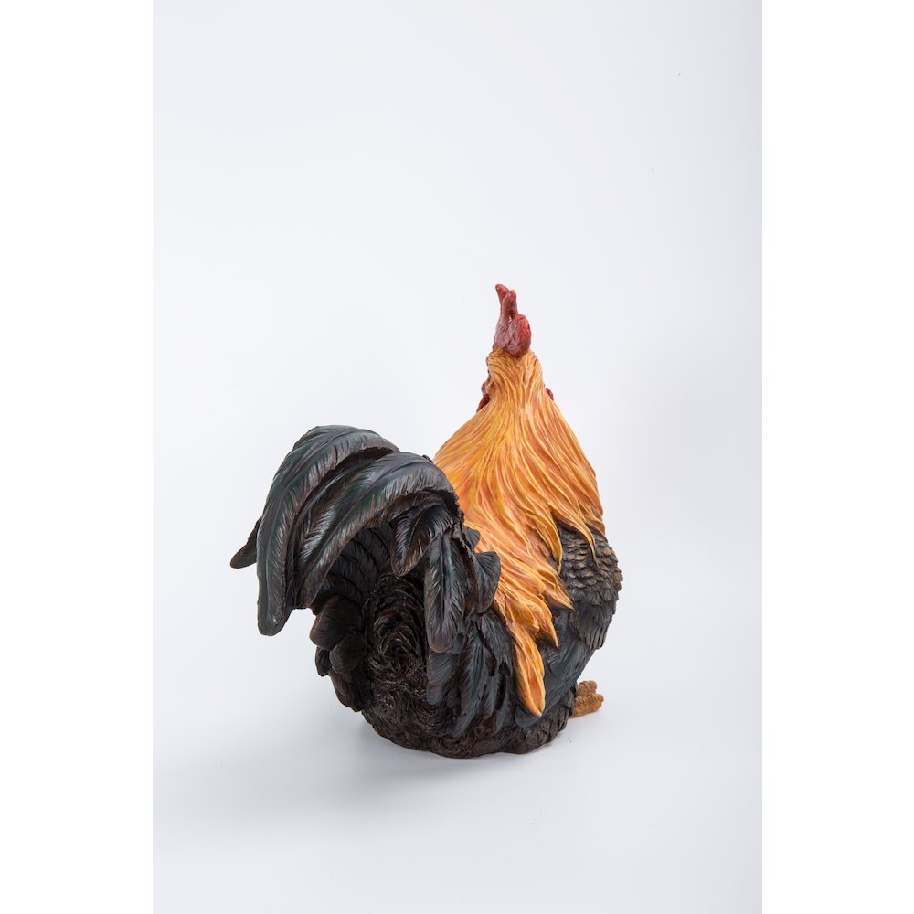 Squatting Rooster Statue. Picture 5