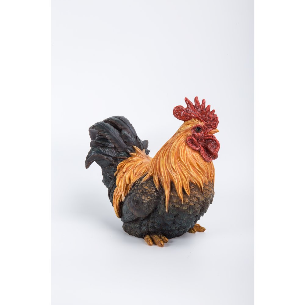Squatting Rooster Statue. Picture 3