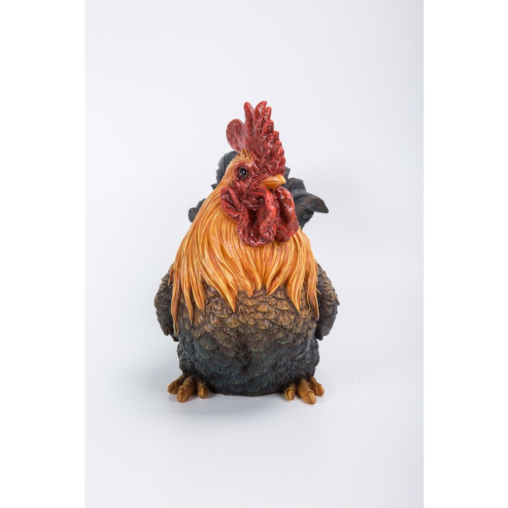 Squatting Rooster Statue. Picture 4