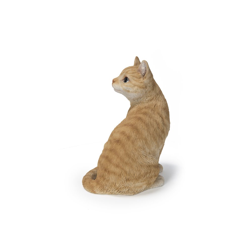 Ginger Cat Looking Back Garden Statue. Picture 2