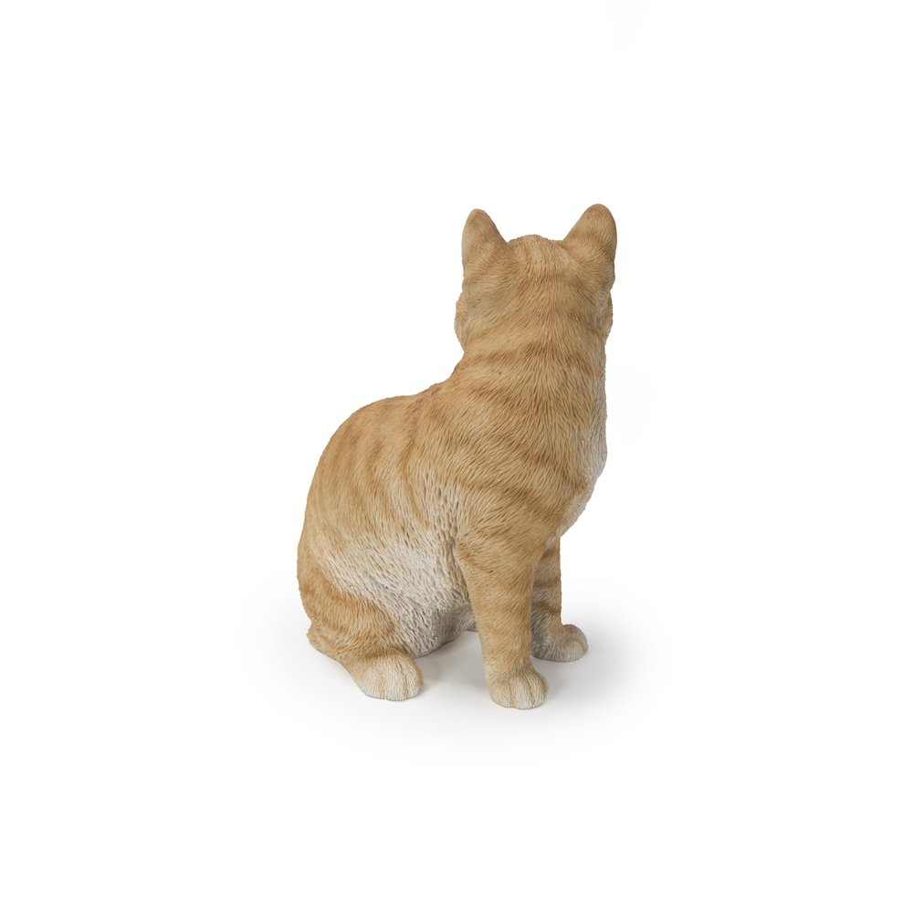 Ginger Cat Looking Back Garden Statue. Picture 1