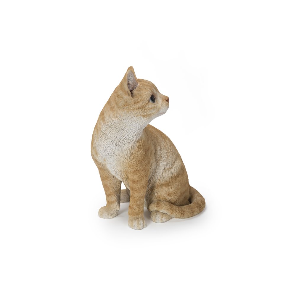Ginger Cat Looking Back Garden Statue. Picture 3