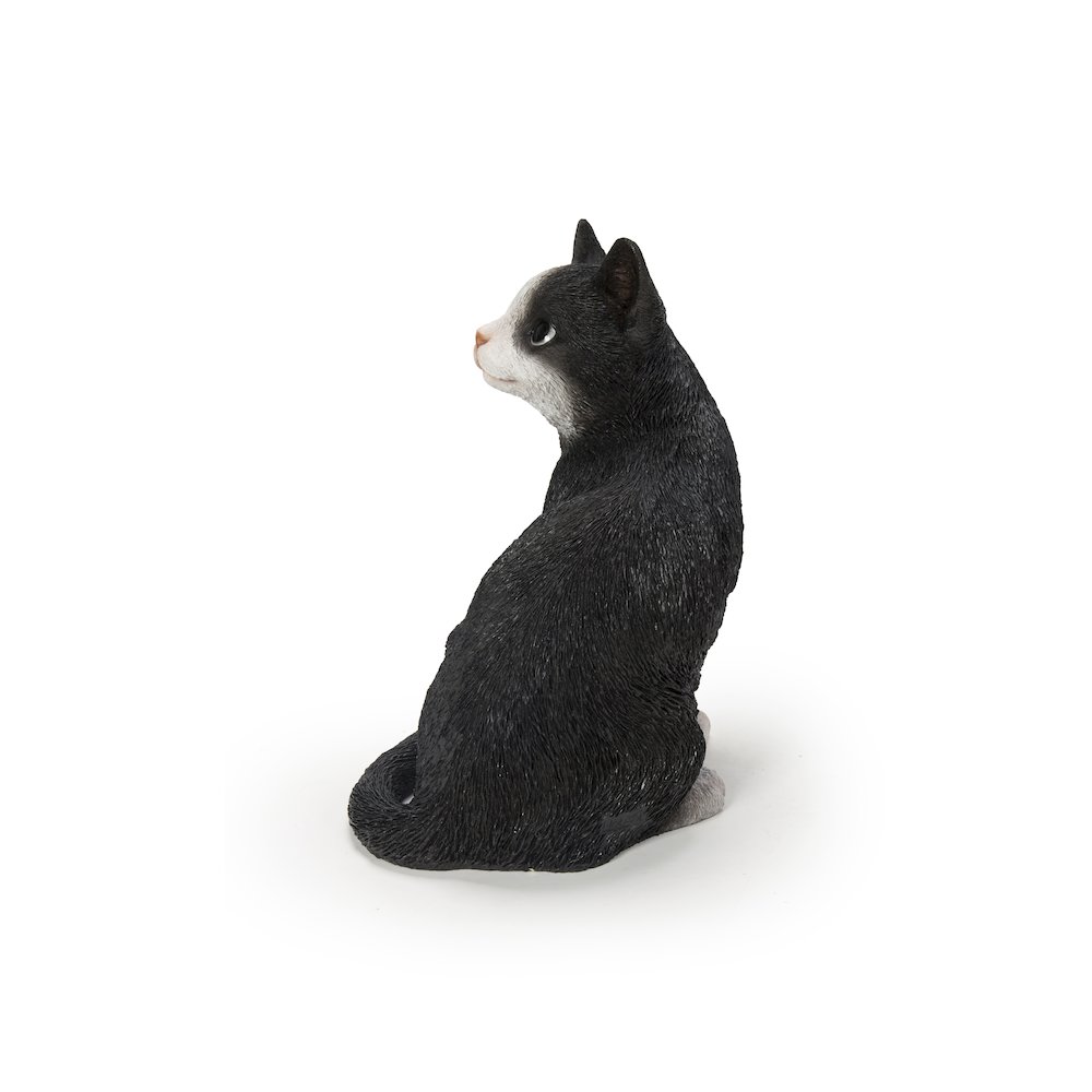 Black Cat Looking Back Garden Statue. Picture 2