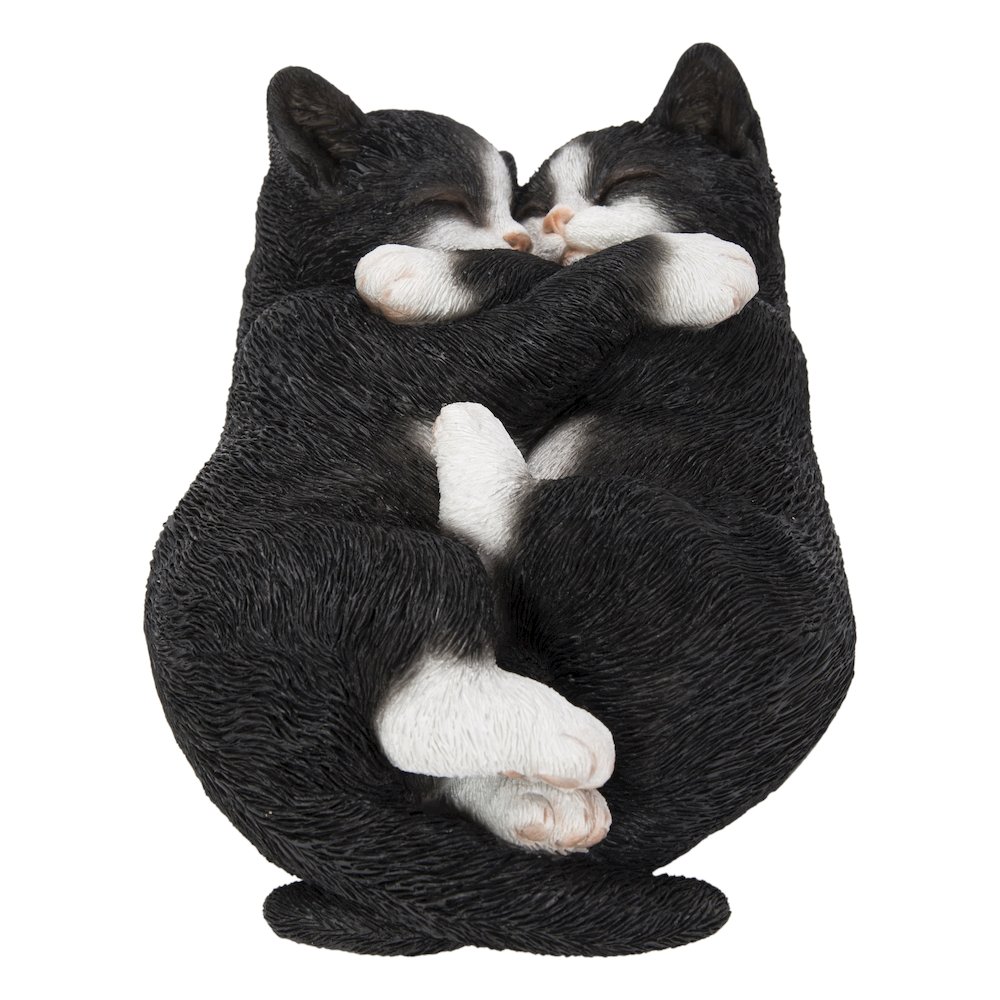 Sleeping Couple Cats - Black And White. Picture 2