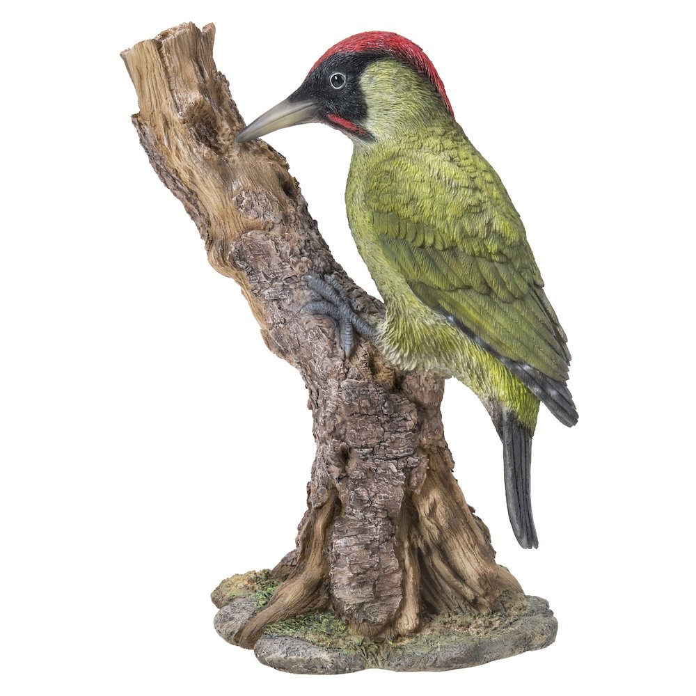 Woodpecker On Stump Statue. Picture 3