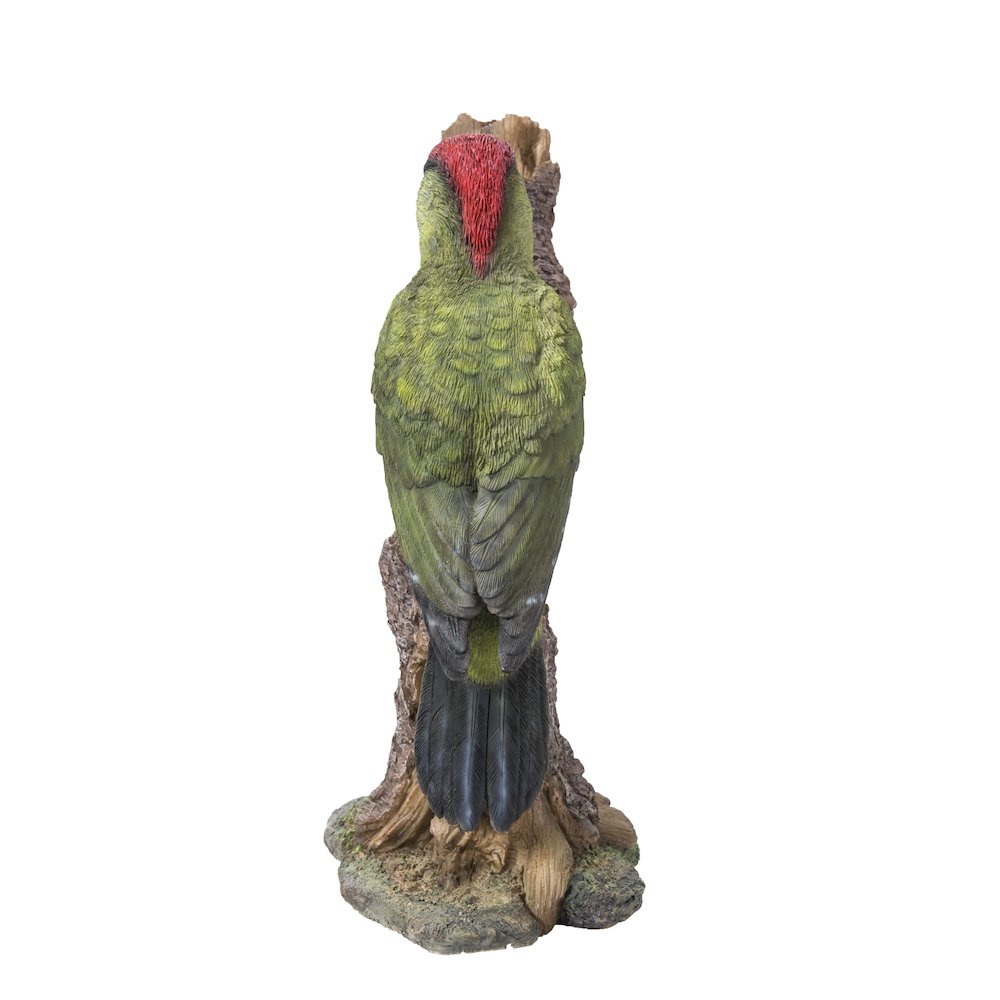 Woodpecker On Stump Statue. Picture 2
