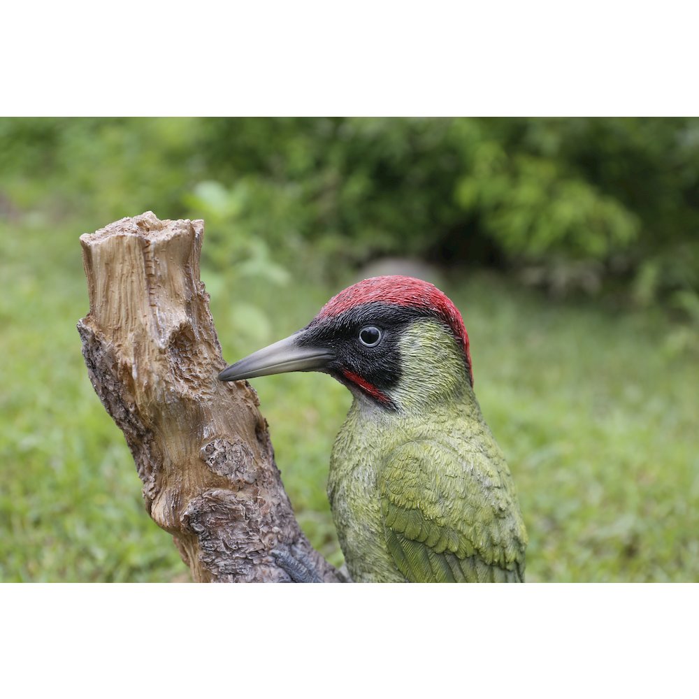 Woodpecker On Stump Statue. Picture 5