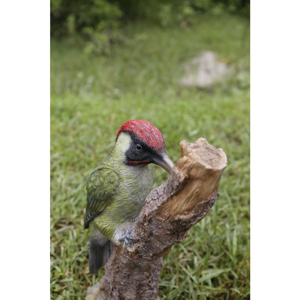 Woodpecker On Stump Statue. Picture 6