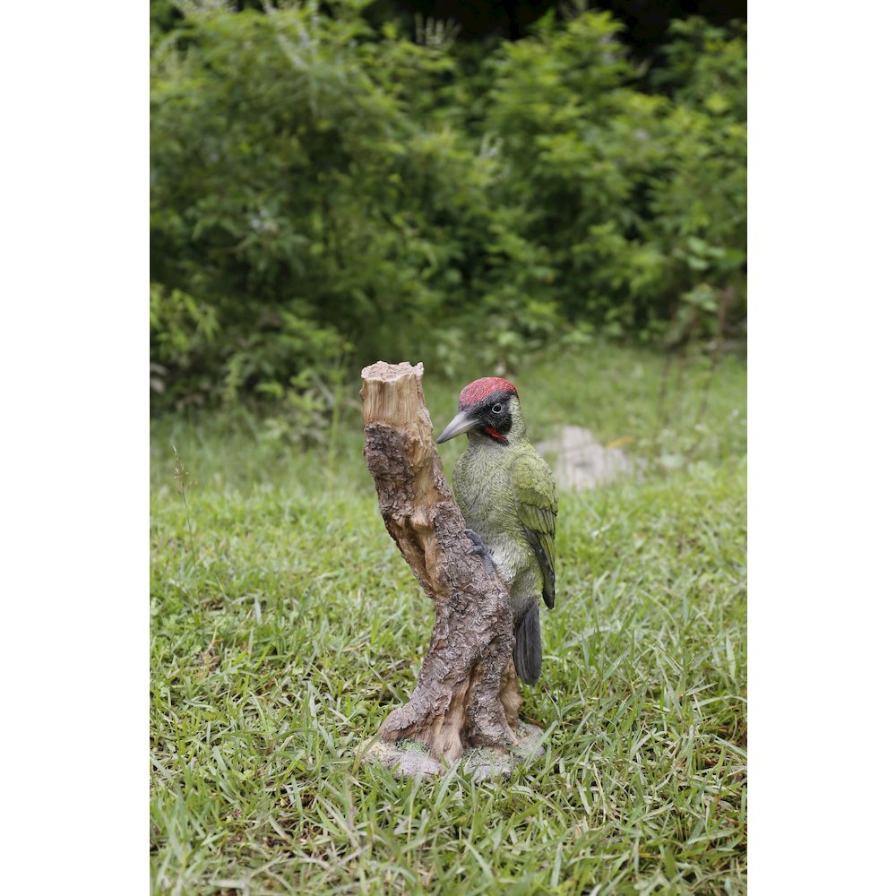 Woodpecker On Stump Statue. Picture 7