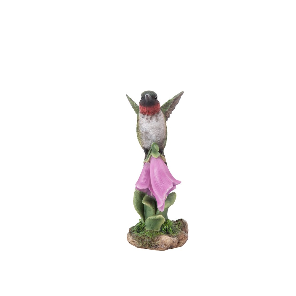 Hummingbird On Foxglove Statue. Picture 1