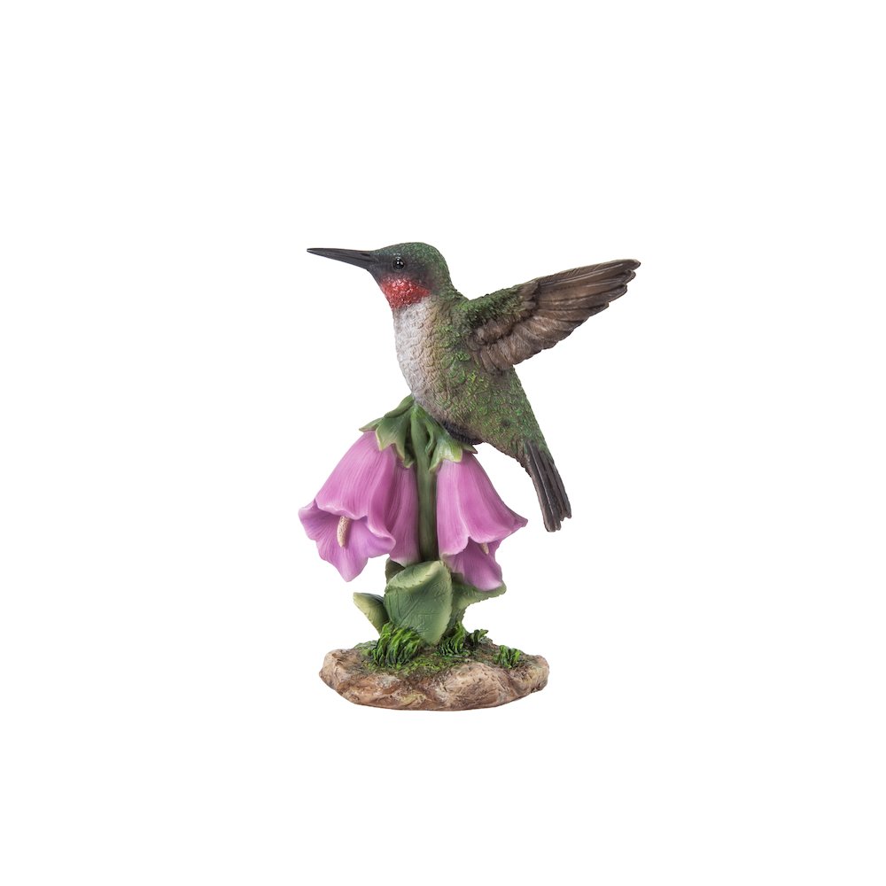 Hummingbird On Foxglove Statue. Picture 2