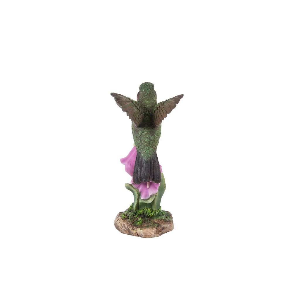 Hummingbird On Foxglove Statue. Picture 3