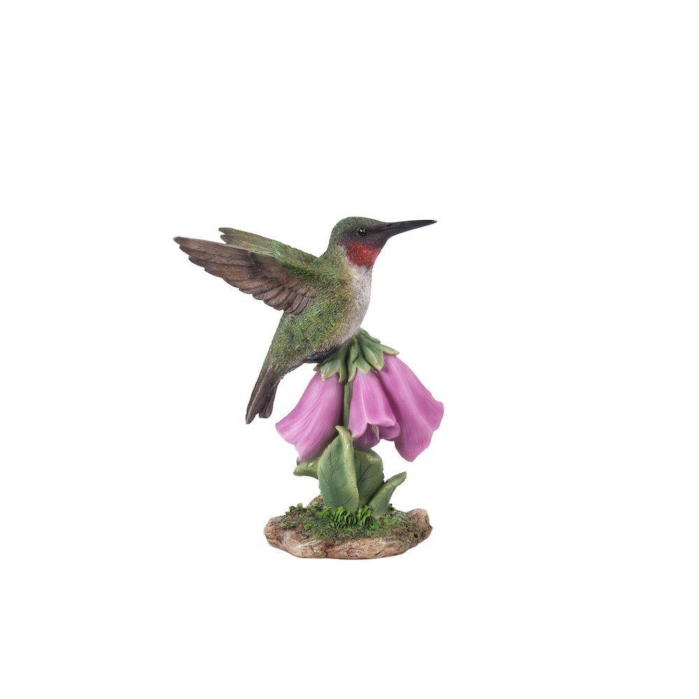 Hummingbird On Foxglove Statue. Picture 4