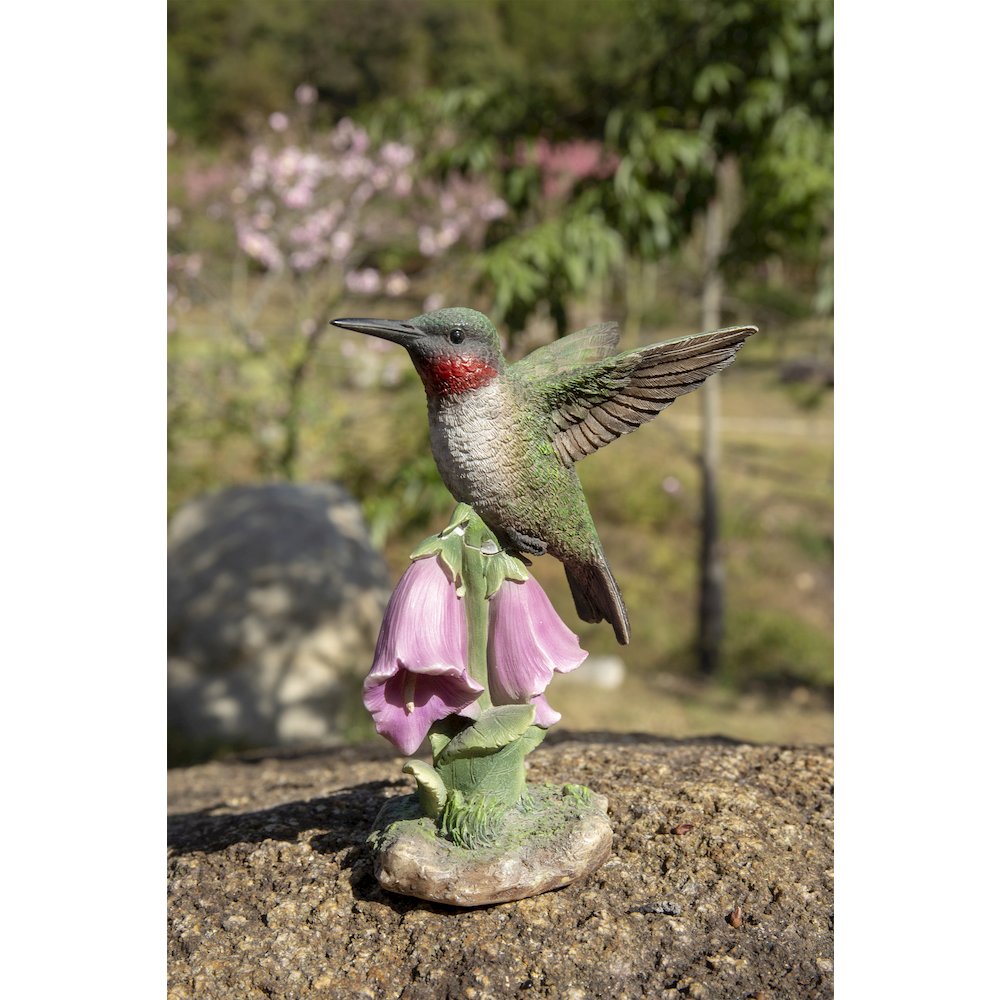Hummingbird On Foxglove Statue. Picture 7