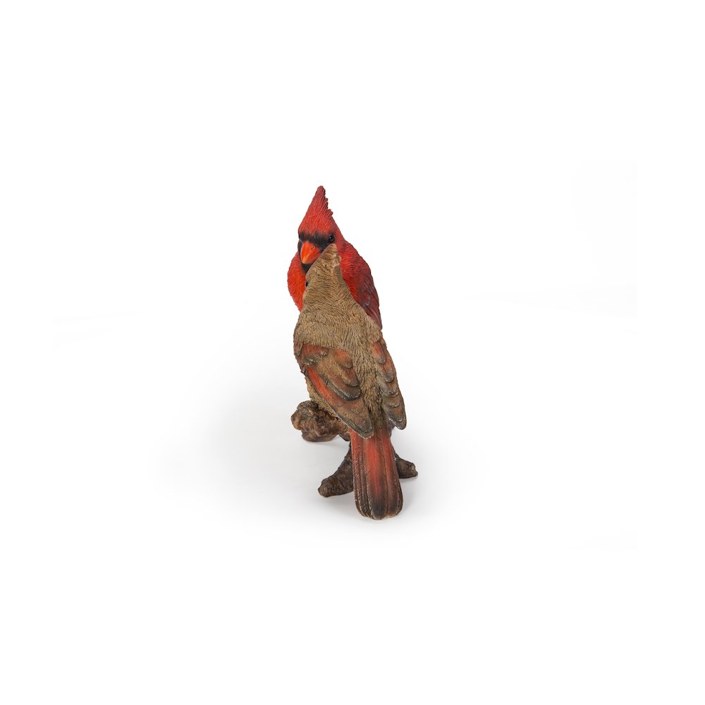 Cardinal Couple On Stump Garden Statue. Picture 1
