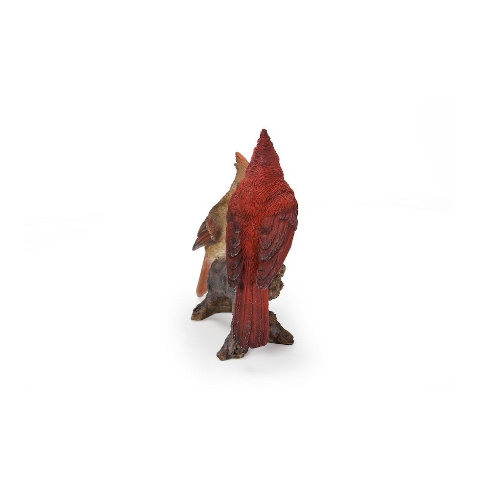 Cardinal Couple On Stump Garden Statue. Picture 3