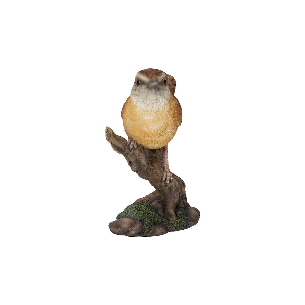 Carolina Wren On Stump Garden Statue. Picture 2