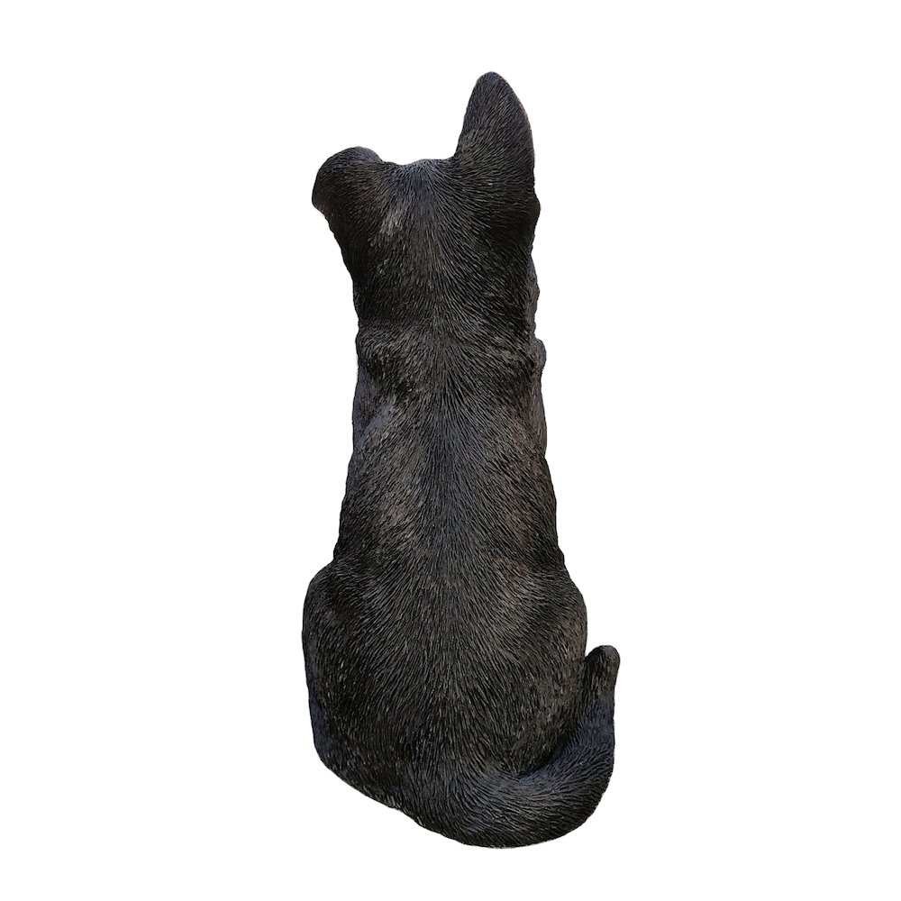 Adorable Shepherd Pup: Polyresin Figurine in Black and Brown. Picture 5
