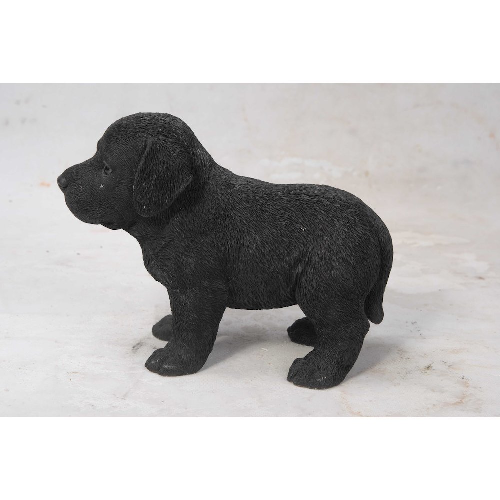 Black Standing Labrador Puppy Statue. Picture 1
