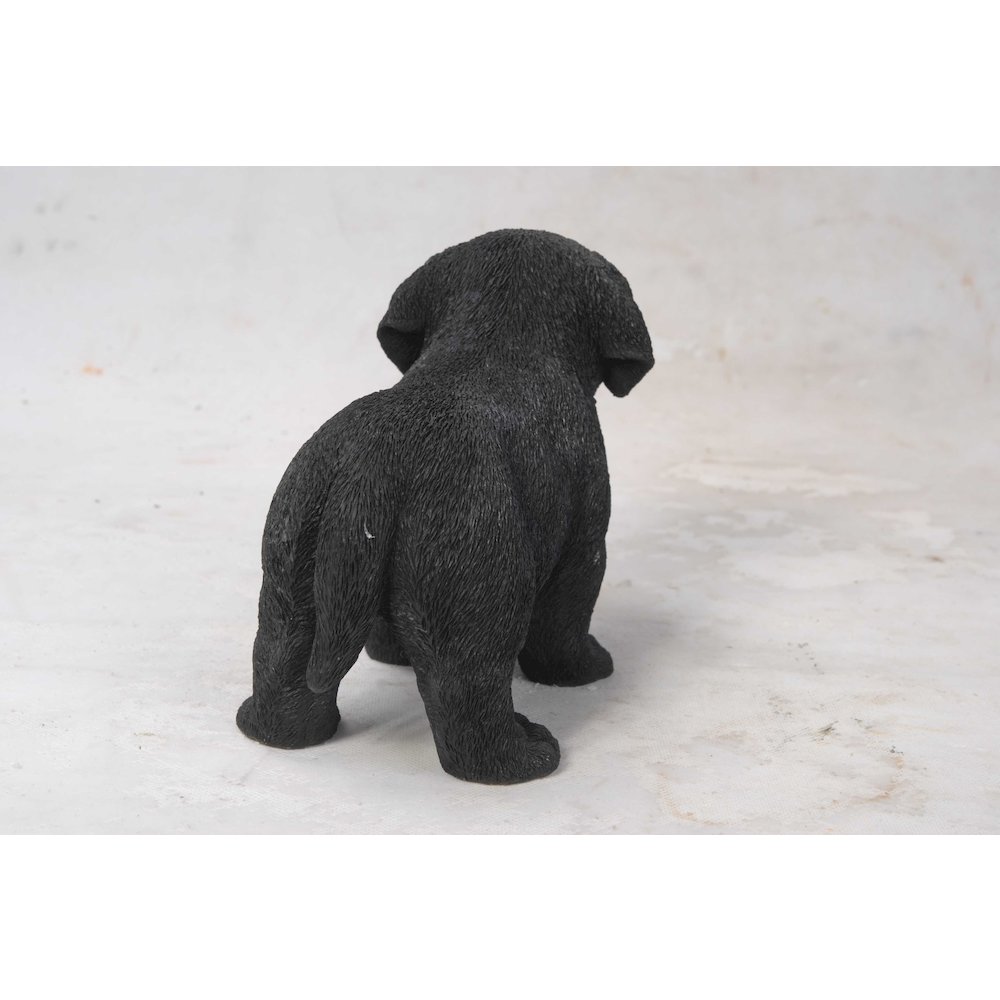 Black Standing Labrador Puppy Statue. Picture 3