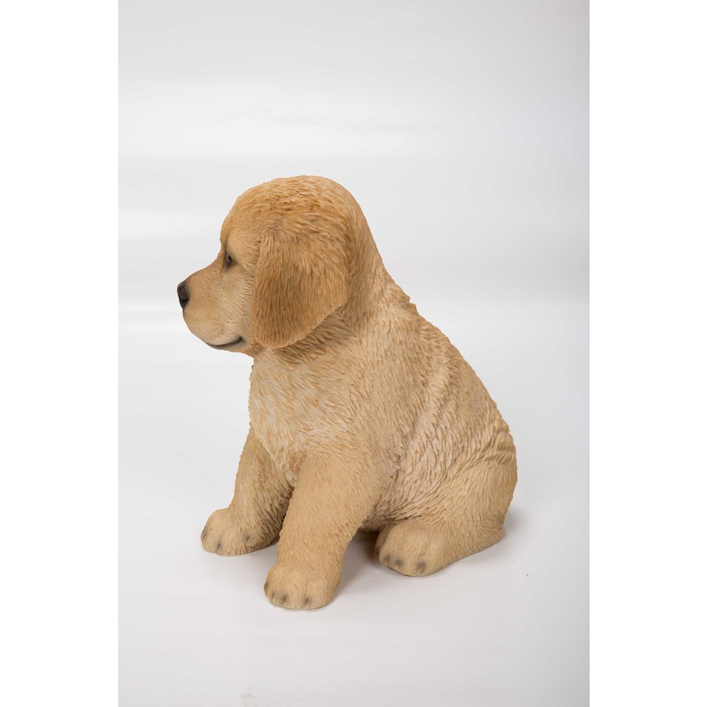 Sitting Golden Retriever Puppy Statue. Picture 3