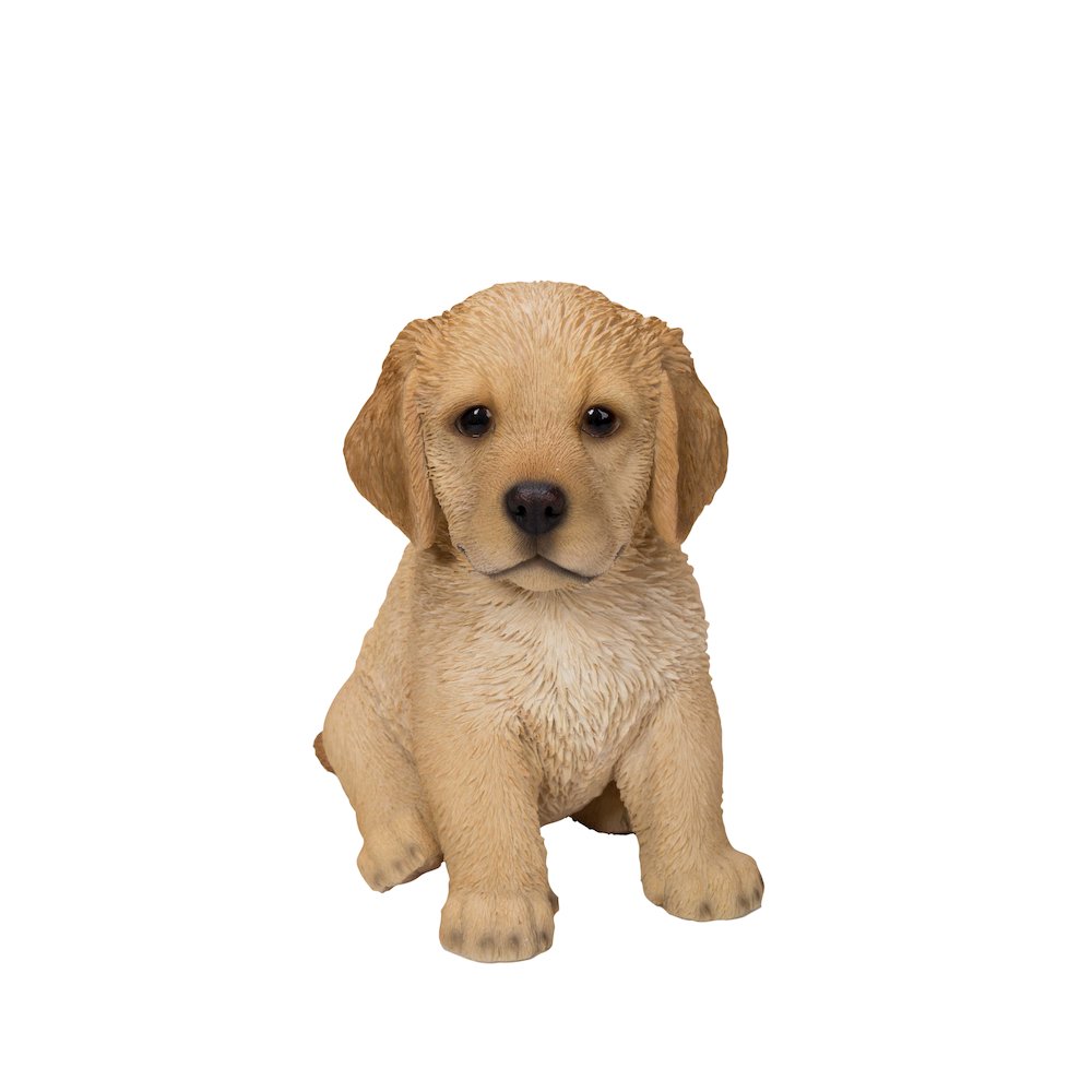 Sitting Golden Retriever Puppy Statue. Picture 2
