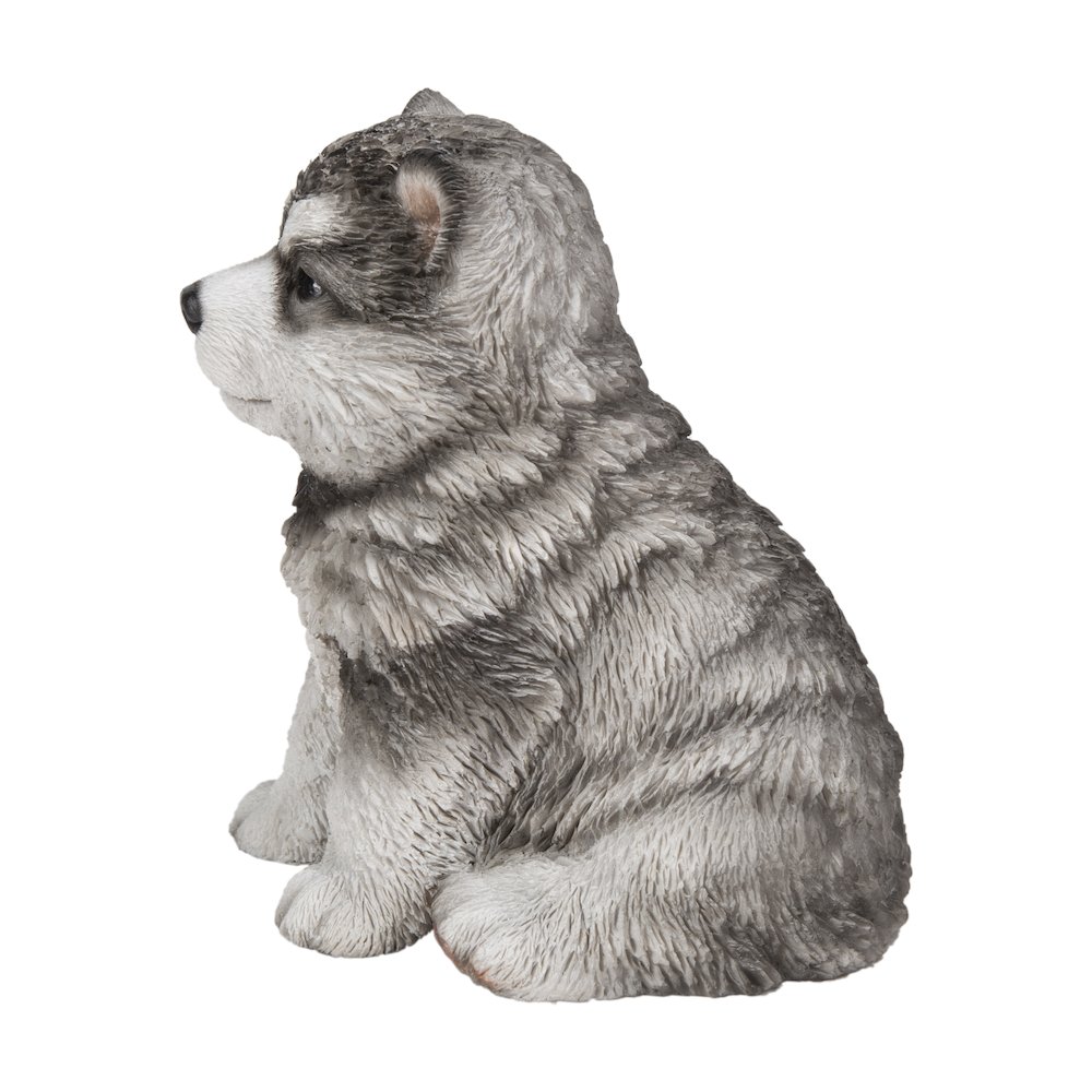 Malamute Puppy Sitting Statue. Picture 8