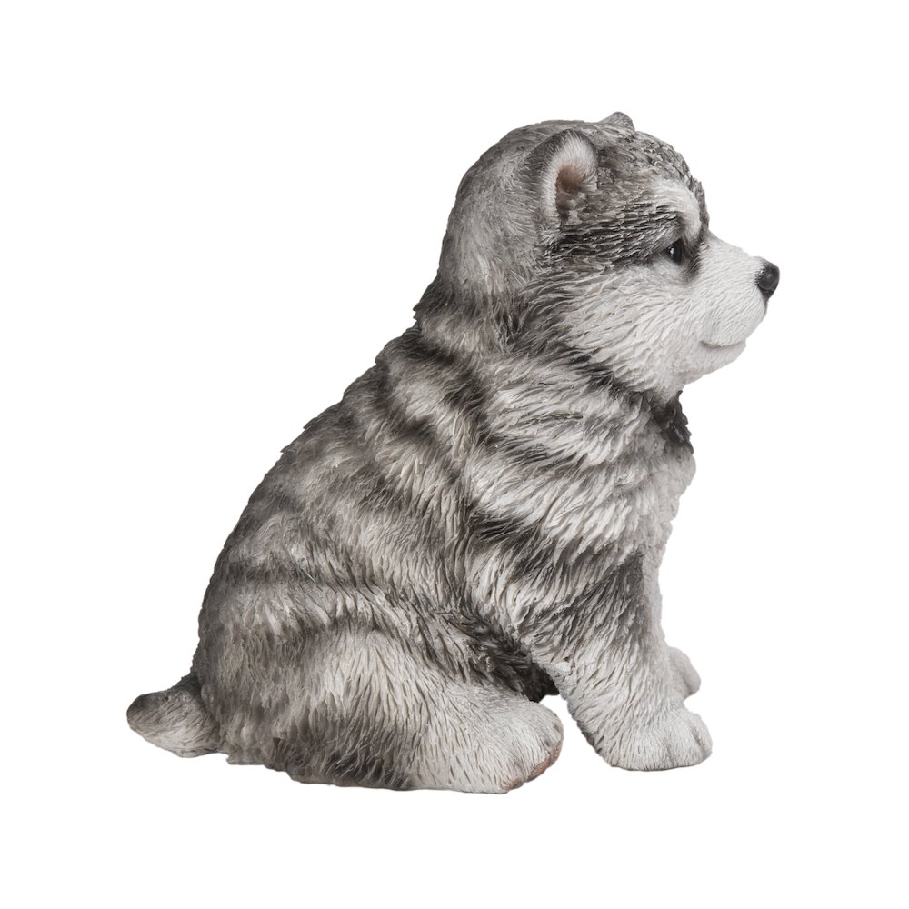 Malamute Puppy Sitting Statue. Picture 7