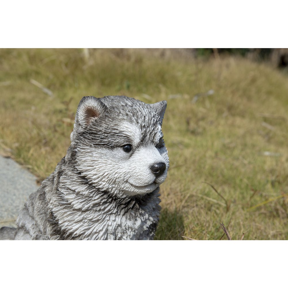 Malamute Puppy Sitting Statue. Picture 4