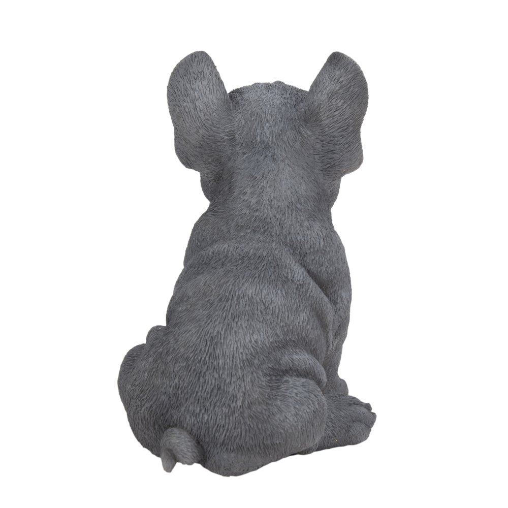 Blue French Bulldog Puppy Sitting Statue. Picture 3