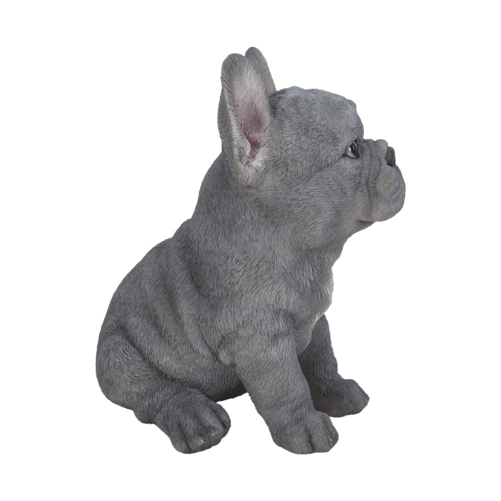 Blue French Bulldog Puppy Sitting Statue. Picture 4
