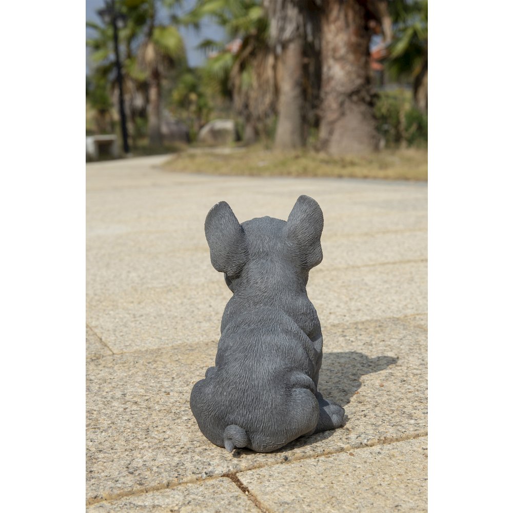 Blue French Bulldog Puppy Sitting Statue. Picture 7