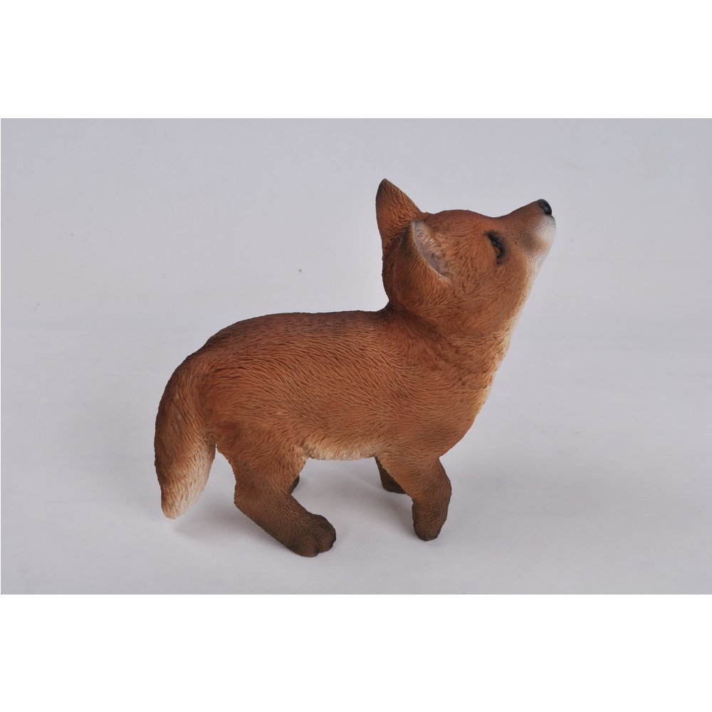 Fox Pup Looking Up Statue. Picture 1