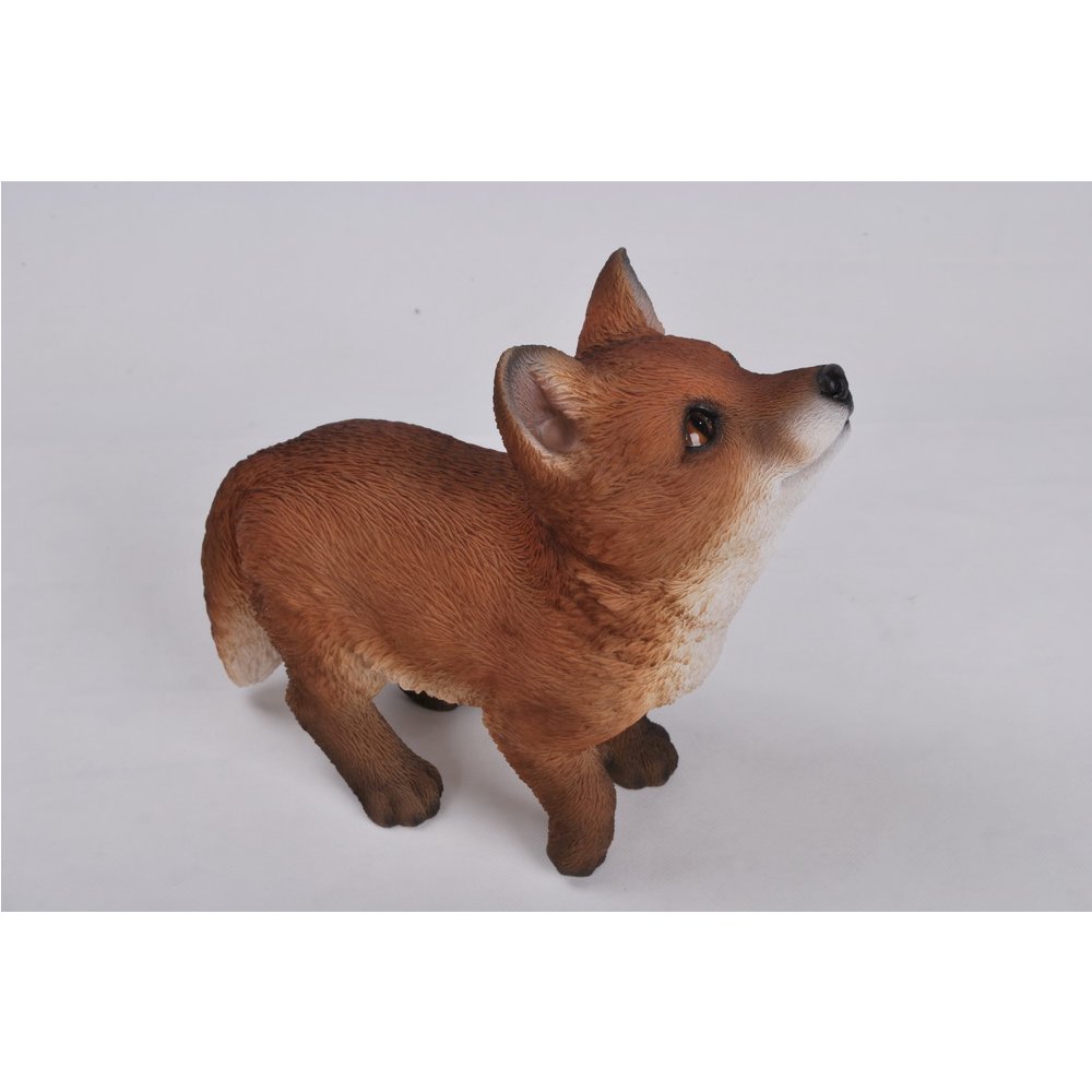 Fox Pup Looking Up Statue. Picture 3