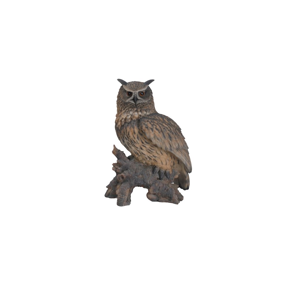 Eagle Owl On Stump Statue. Picture 2