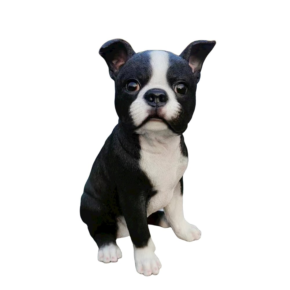 Chic Boston Charmer: Polyresin Figurine in Black and White. Picture 1