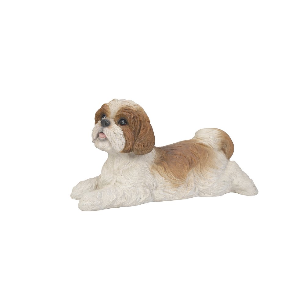 Shih Tzu Lying Down - Brown/White. Picture 3