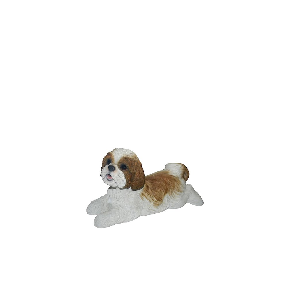 Shih Tzu Lying Down - Brown/White. Picture 2