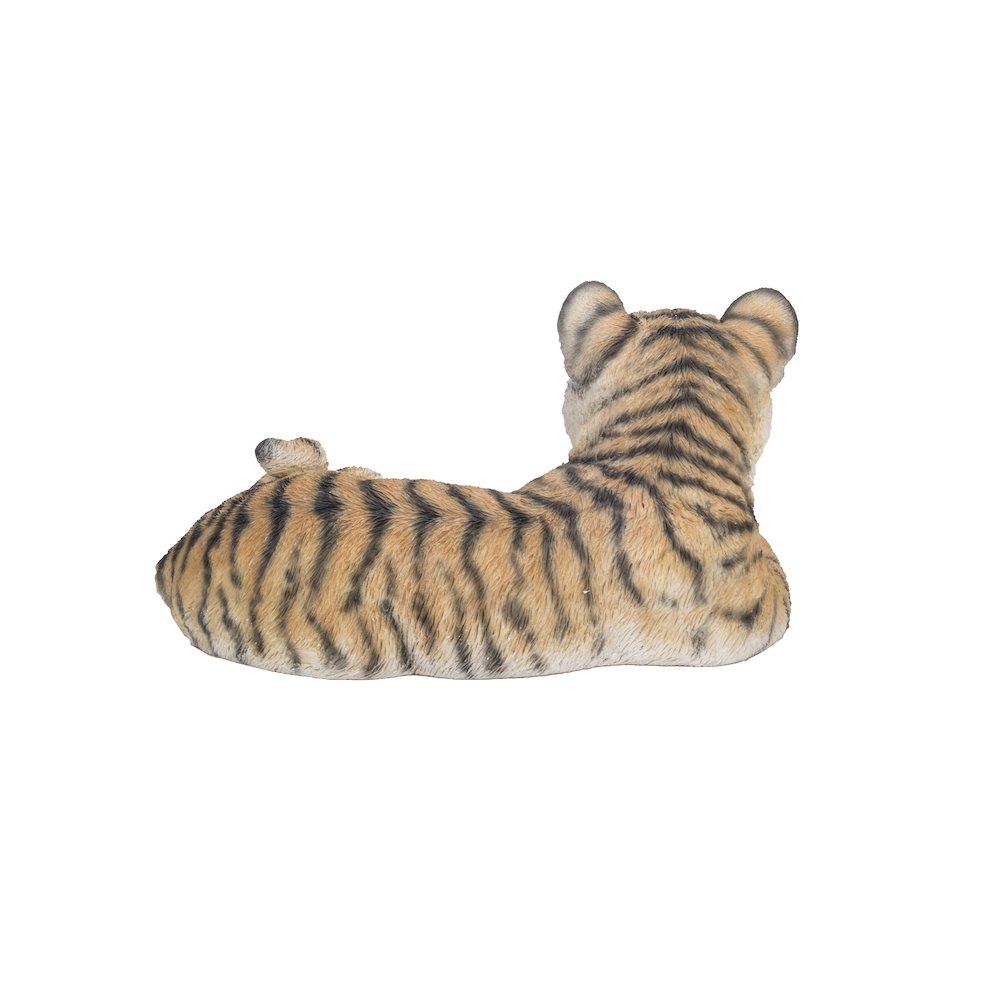 Baby Yellow Tiger Cub Laying Down Statue. Picture 5