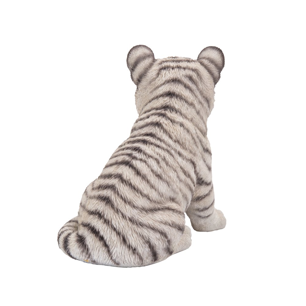 Sitting White Tiger Cub Statue. Picture 6