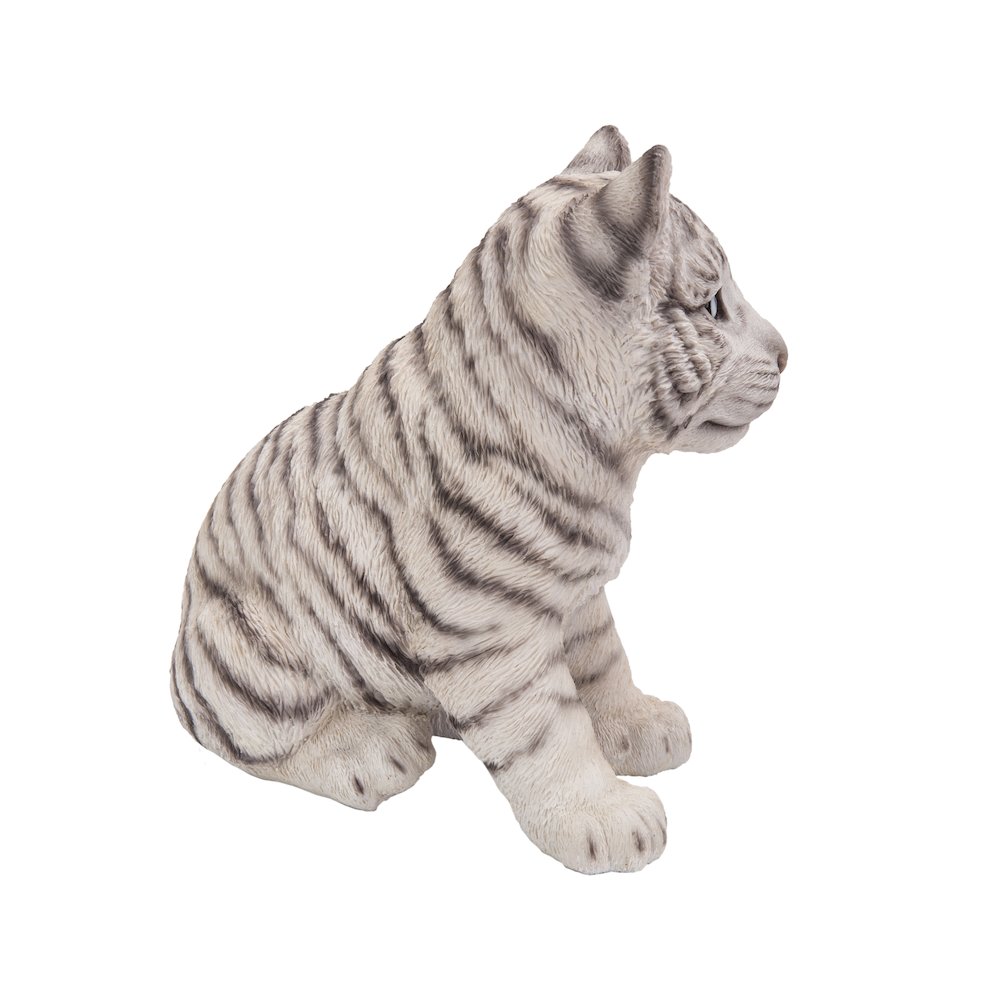 Sitting White Tiger Cub Statue. Picture 4