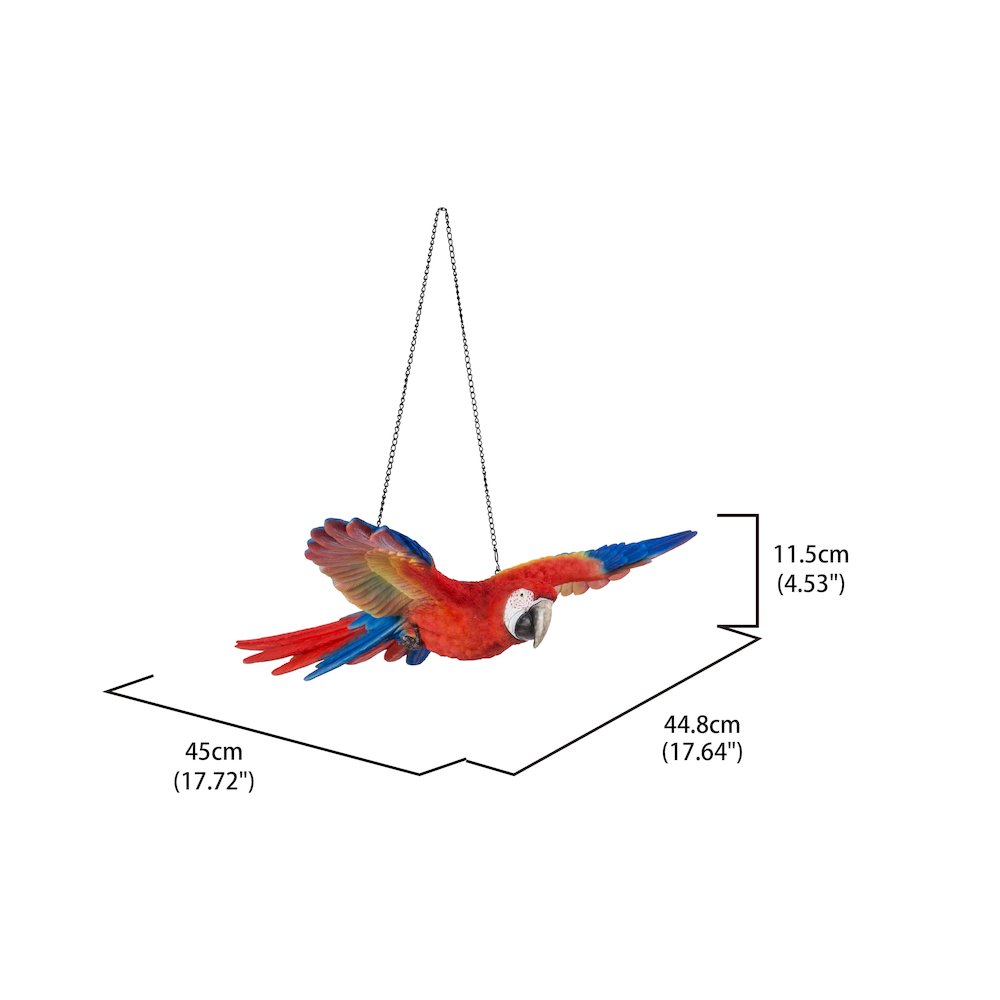 Scarlet Parrot Flying Statue. Picture 3