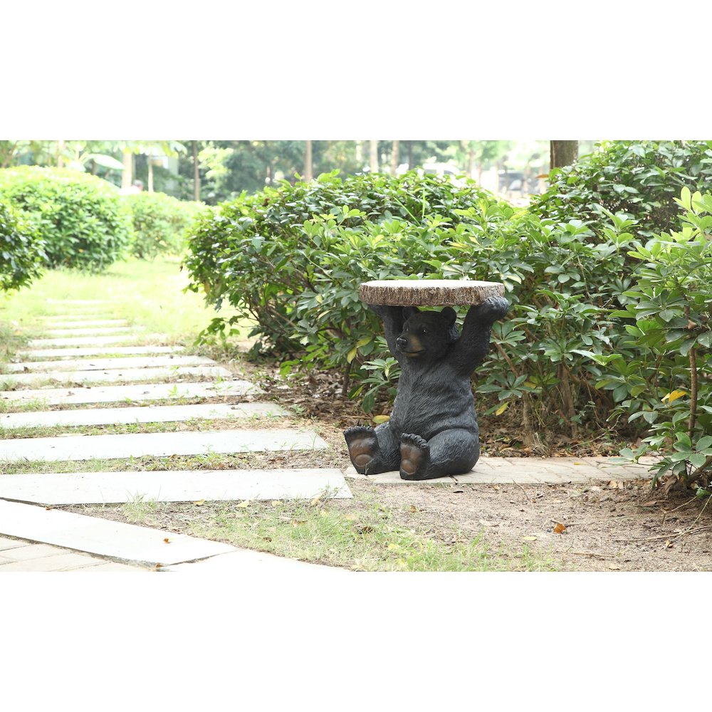 Sittingblack Bear Plant Stand Statue. Picture 7