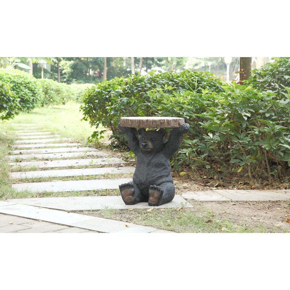 Sittingblack Bear Plant Stand Statue. Picture 8
