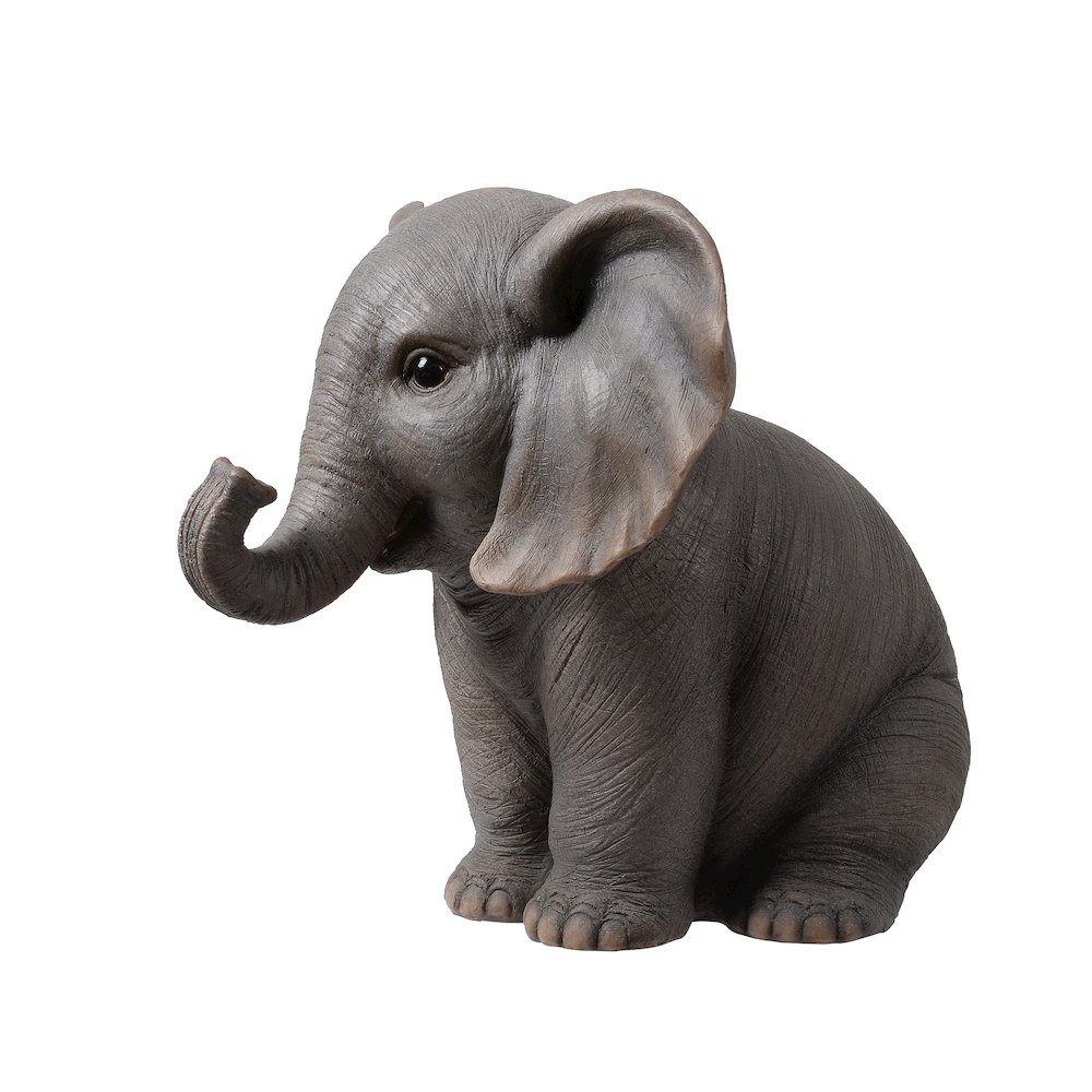 Sitting Baby Elephant W/Trunk Up. Picture 5