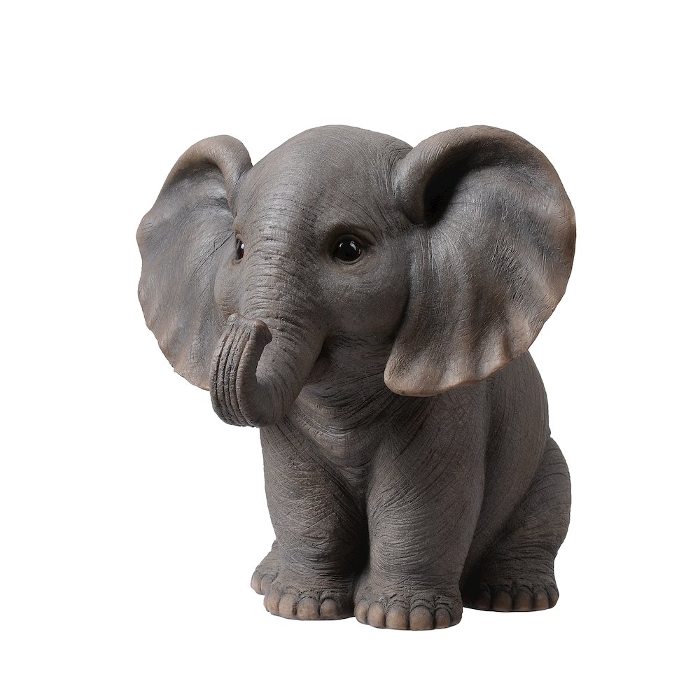 Sitting Baby Elephant W/Trunk Up. Picture 4