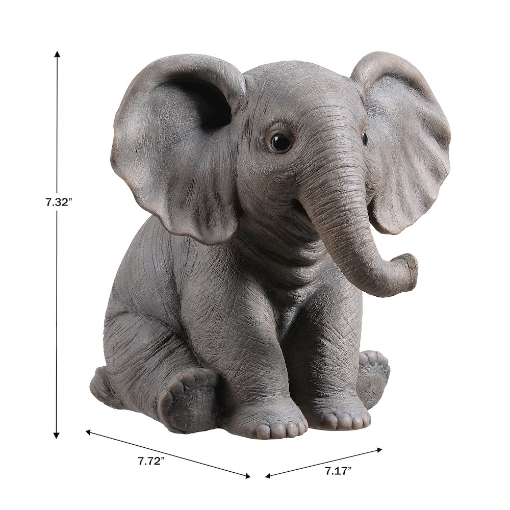 7" H Sitting Baby Elephant. Picture 3